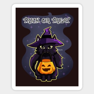 Cat Witch Trick or Treat Magnet